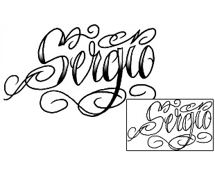 Picture of Sergio Script Lettering Tattoo