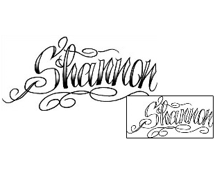 Picture of Shannon Script Lettering Tattoo