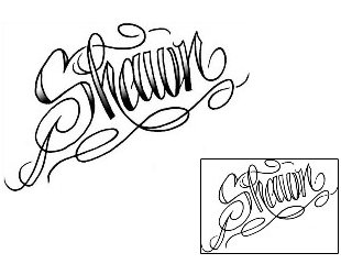 Picture of Shawn Script Lettering Tattoo