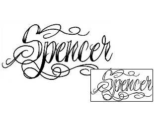 Picture of Spencer Script Lettering Tattoo
