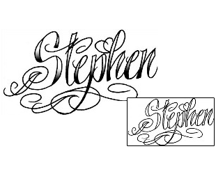 Picture of Stephen Script Lettering Tattoo
