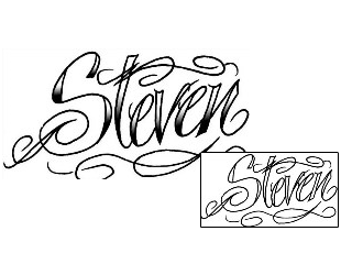 Picture of Steven Script Lettering Tattoo