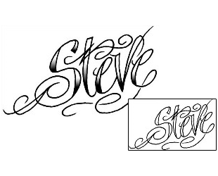 Lettering Tattoo Steve Script Lettering Tattoo