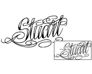 Picture of Stuart Script Lettering Tattoo