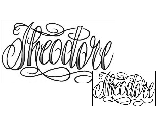 Lettering Tattoo Theodore Script Lettering Tattoo