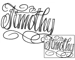 Picture of Timothy Script Lettering Tattoo