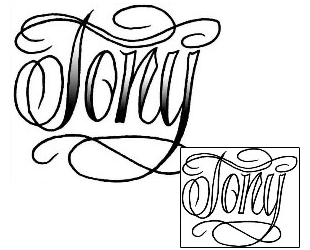 Picture of Tony Script Lettering Tattoo