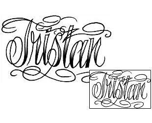 Picture of Tristan Script Lettering Tattoo