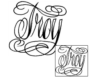 Picture of Troy Script Lettering Tattoo