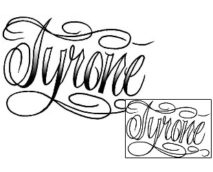 Picture of Tyrone Script Lettering Tattoo