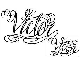Picture of Victor Script Lettering Tattoo