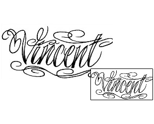Picture of Vincent Script Lettering Tattoo