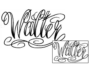 Picture of Walter Script Lettering Tattoo