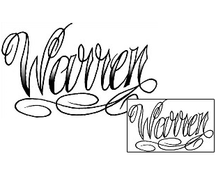 Picture of Warren Script Lettering Tattoo