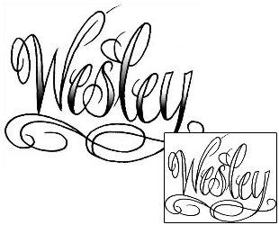 Picture of Wesley Script Lettering Tattoo