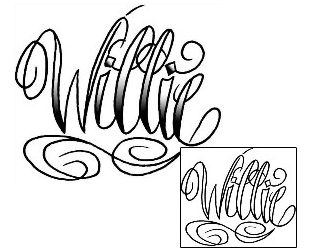 Picture of Willie Script Lettering Tattoo