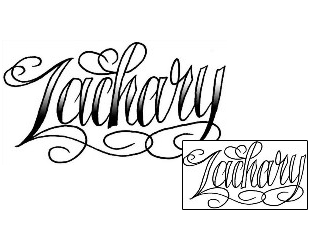 Picture of Zachary Script Lettering Tattoo