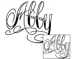 Lettering Tattoo Abby Script Lettering Tattoo