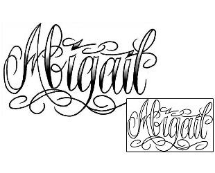 Lettering Tattoo Abigail Script Lettering Tattoo