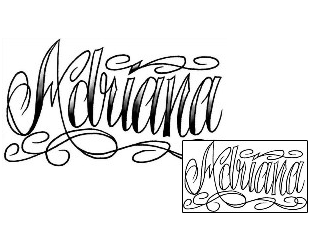 Picture of Adriana Script Lettering Tattoo