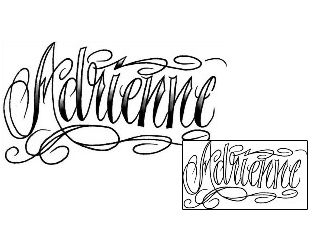 Lettering Tattoo Adrienne Script Lettering Tattoo