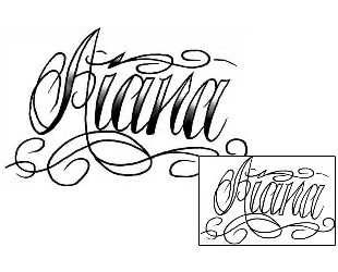 Lettering Tattoo Alana Script Lettering Tattoo