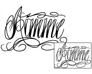 Lettering Tattoo Aimme Script Lettering Tattoo