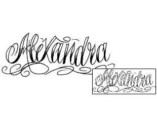 Picture of Alexandra Script Lettering Tattoo