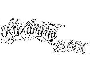 Picture of Alexandria Script Lettering Tattoo