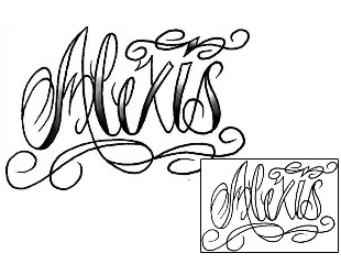 Lettering Tattoo Alexis Script Lettering Tattoo