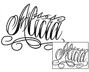 Picture of Alicia Script Lettering Tattoo