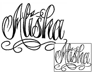 Picture of Alisha Script Lettering Tattoo