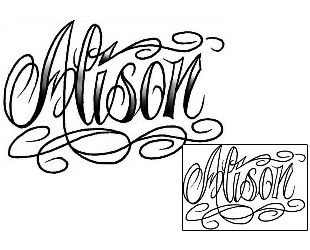 Picture of Alison Script Lettering Tattoo