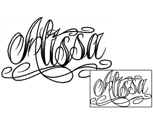 Picture of Alissa Script Lettering Tattoo