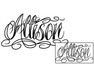 Picture of Allison Script Lettering Tattoo