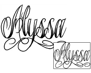 Lettering Tattoo Alyssa Script Lettering Tattoo