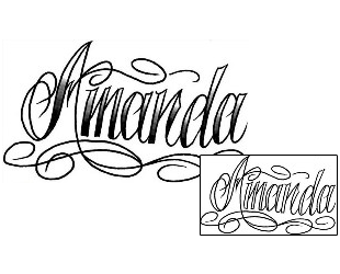 Lettering Tattoo Amanda Script Lettering Tattoo