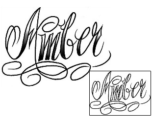 Lettering Tattoo Amber Script Lettering Tattoo