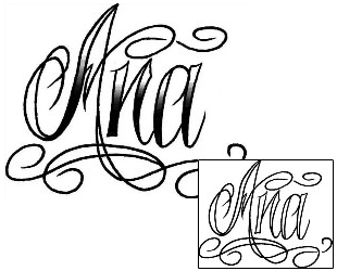 Lettering Tattoo Ana Script Lettering Tattoo