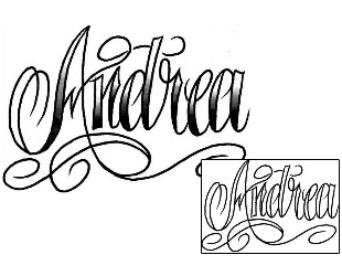 Picture of Andrea Script Lettering Tattoo