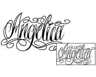 Picture of Angelica Script Lettering Tattoo