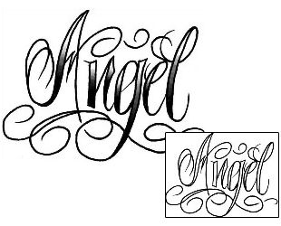 Lettering Tattoo Angel Lettering Tattoo