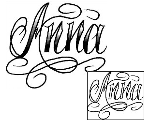 Picture of Anna Script Lettering Tattoo