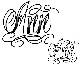 Picture of Ann Script Lettering Tattoo