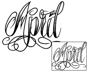 Picture of April Script Lettering Tattoo