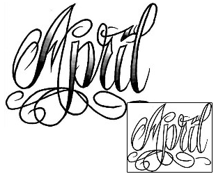 Lettering Tattoo April Script Lettering Tattoo