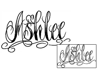 Picture of Ashlee Script Lettering Tattoo