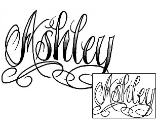 Lettering Tattoo Ashley Script Lettering Tattoo