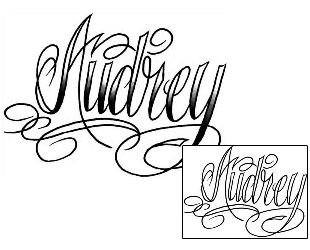 Picture of Audrey Script Lettering Tattoo