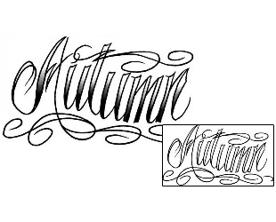 Lettering Tattoo Autumn Script Lettering Tattoo